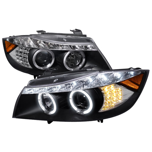 Spec-D 06-08 Bmw  E90 R8 Style Projector Headlight Gloss Black Housing Black Lens 4D Sedan Only  2LHP-E9005JM-8V2-TM