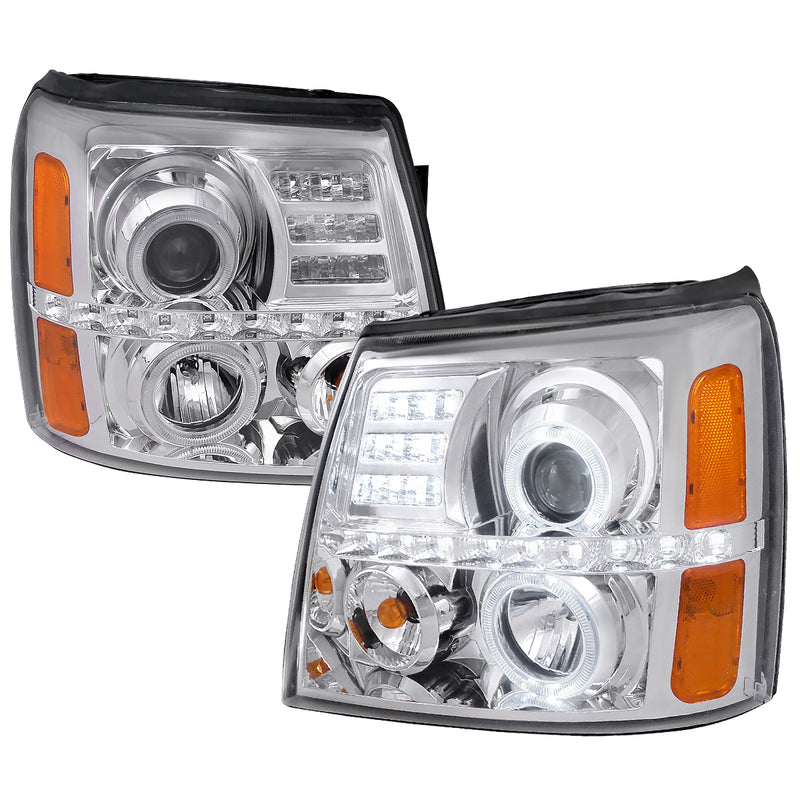 Spec-D 02-06 Cadillac  Escalade Projector Headlight Chrome Housing - Not Compatible With Factory Xenon 2LHP-ECLD02-RS