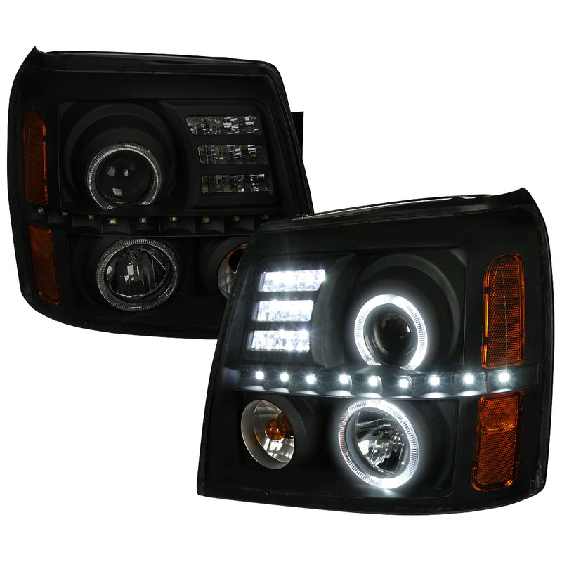Spec-D 02-06 Cadillac Escalade Projector Headlights- Smoke With Black Housing 2LHP-ECLD02SM-RS