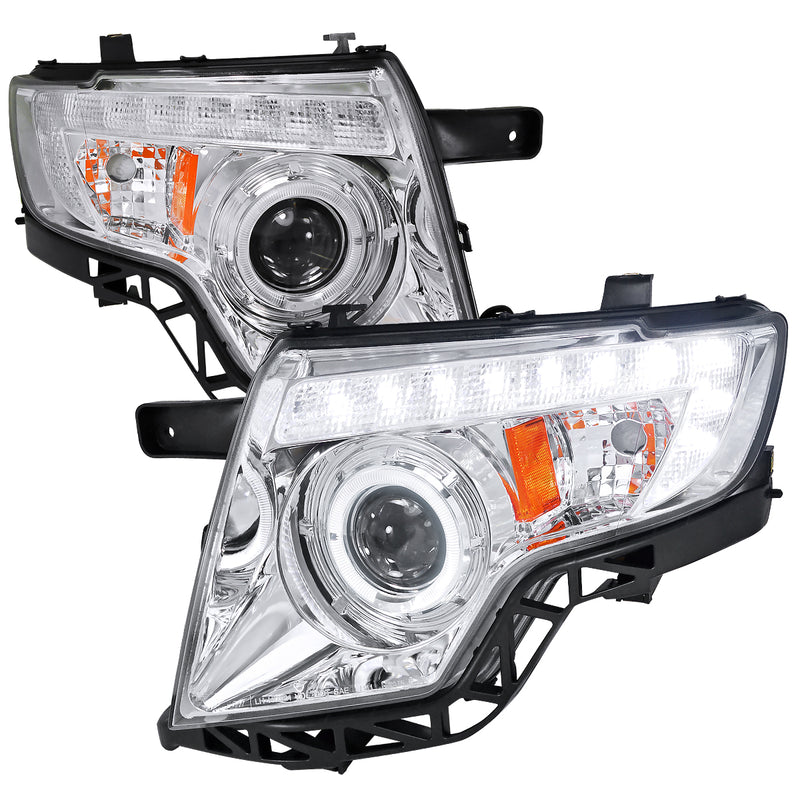 Spec-D 07-10 Ford  Edge  Projector Headlight Chrome Housing 2LHP-EDG07-TM