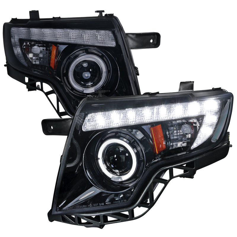 Spec-D 07-10 Ford  Edge  Smoked Lens Gloss Black Housing Projector Headlights 2LHP-EDG07G-TM
