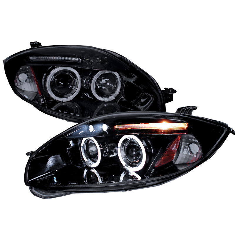 Spec-D 06-11 Mitsubishi Eclipse  Halo Projector Headlights Smoke Lens Gloss Black Housing  2LHP-ELP06G-TM