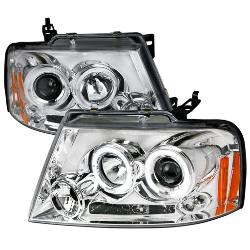 Spec-D 04-08 Ford F150 Halo Led Projector Chrome 2LHP-F15004-TM
