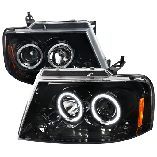 Spec-D 04-08 Ford  F150 Projector Headlights- Glossy Black- Not Fit 04 Heritage Model 2LHP-F15004BK-TM