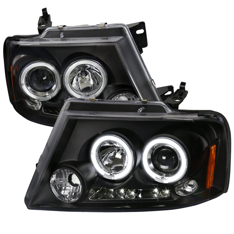 Spec-D 04-08 Ford F150 Halo Led Projector Black 2LHP-F15004JM-TM