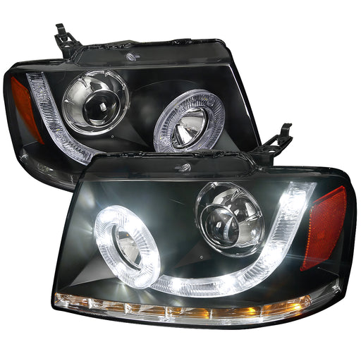 Spec-D 04-08 Ford F150 Projector Headlights Black Housing  2LHP-F15004JM-V2-RS