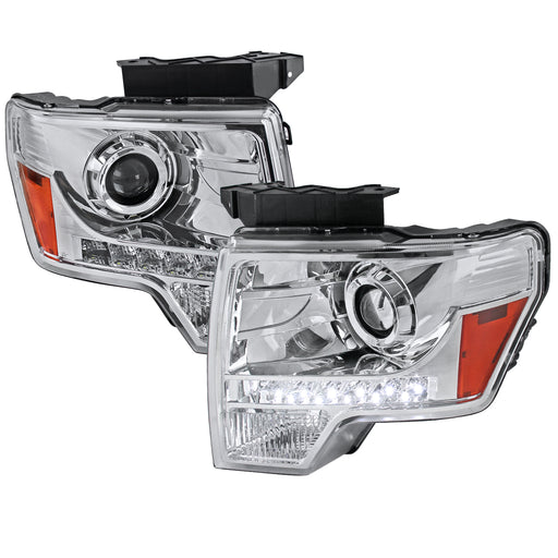 Spec-D 09-14 Ford F150 Chrome Projector Headlights With Led 2LHP-F15009-8-RS