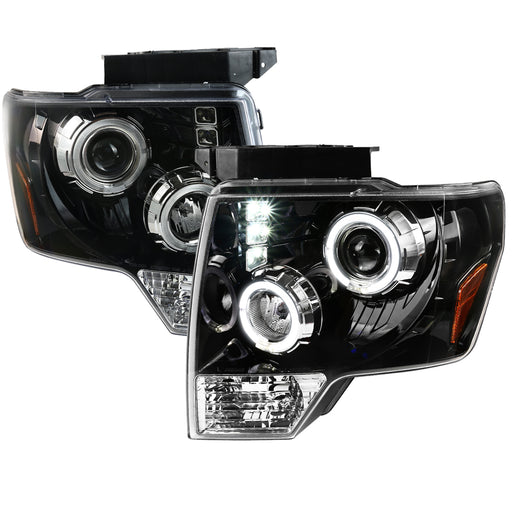 Spec-D 09-14 Ford  F150 Dual Halo Led Pro Headlights 2LHP-F15009BK-TM