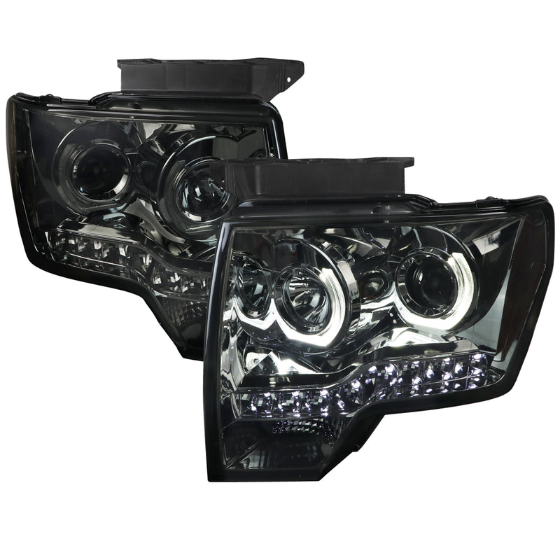 Spec-D 09-14 Ford F150 Headlights- Gunmetal 2LHP-F15009G-OZ