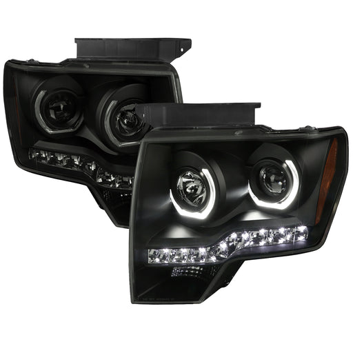 Spec-D 09-14 Ford F150 Headlights- Smoke Lens Black Housing 2LHP-F15009SM-OZ