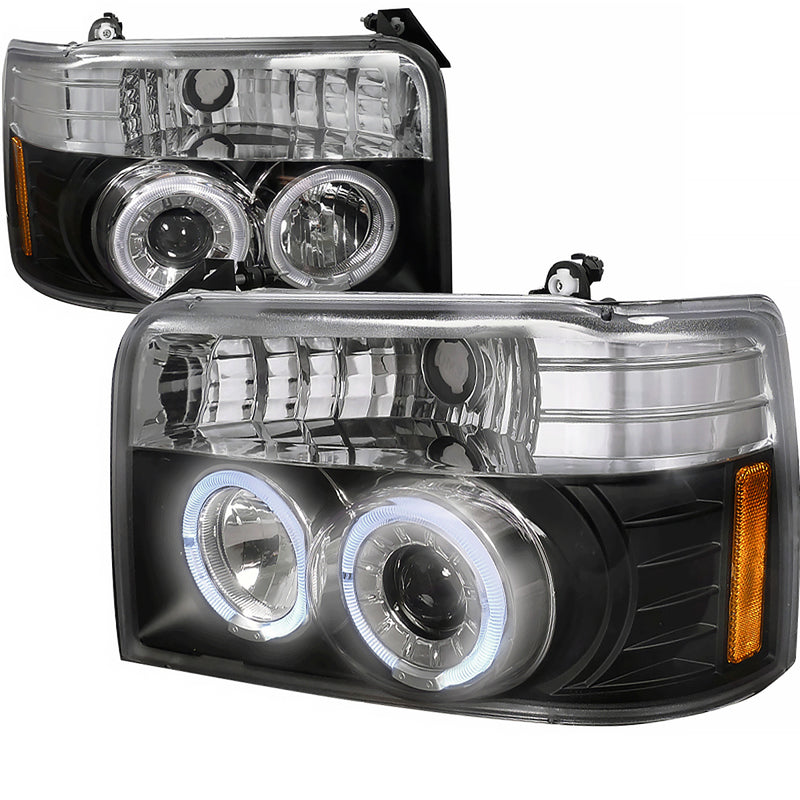 Spec-D 92-96 Ford  F150  Projector Headlights Black Housing  2LHP-F15092JM-TM