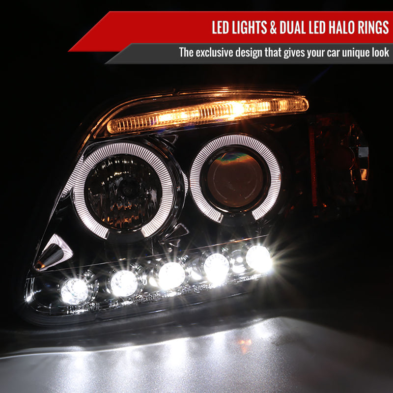 Spec-D 97-02 Ford Expedition Halo Led Projector Chrome 2LHP-F15097-TM