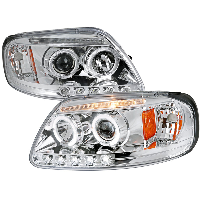 Spec-D 97-03 Ford F150 Halo Led Projector Chrome 2LHP-F15097-TM