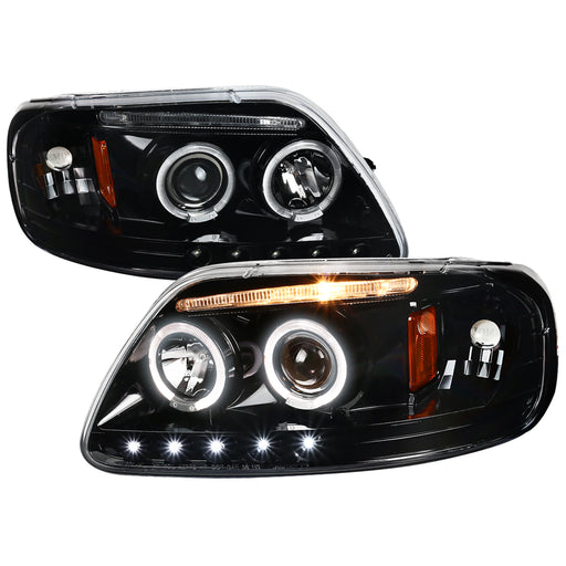 Spec-D 97-03 Ford  F150 Projector Headlights- Glossy Black 2LHP-F15097BK-TM