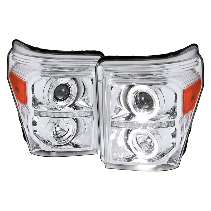 Spec-D 11-16 Ford  F250 Projector Headlights- Chrome 2LHP-F25011-RS
