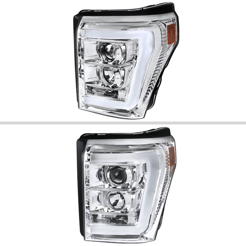 Spec-D 11-16 Ford  F250 Projector Headlights- Chrome Also Fit F350 F450 F550 Super Duty Model 2LHP-F25011-TM