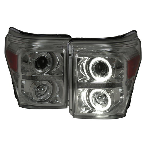 Spec-D 11-16 Ford  F250 Projector Headlights- Smoke 2LHP-F25011G-RS
