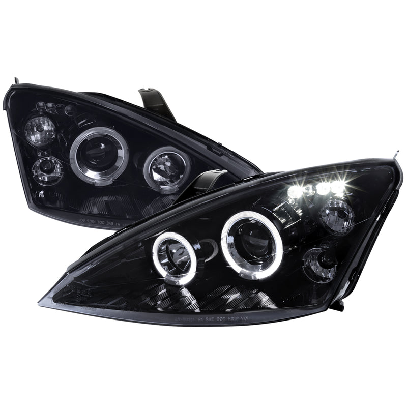 Spec-D 00-04 Ford  Focus  Halo Projector Headlight Gloss Black Housing Smoke Lens 2LHP-FOC00G-TM