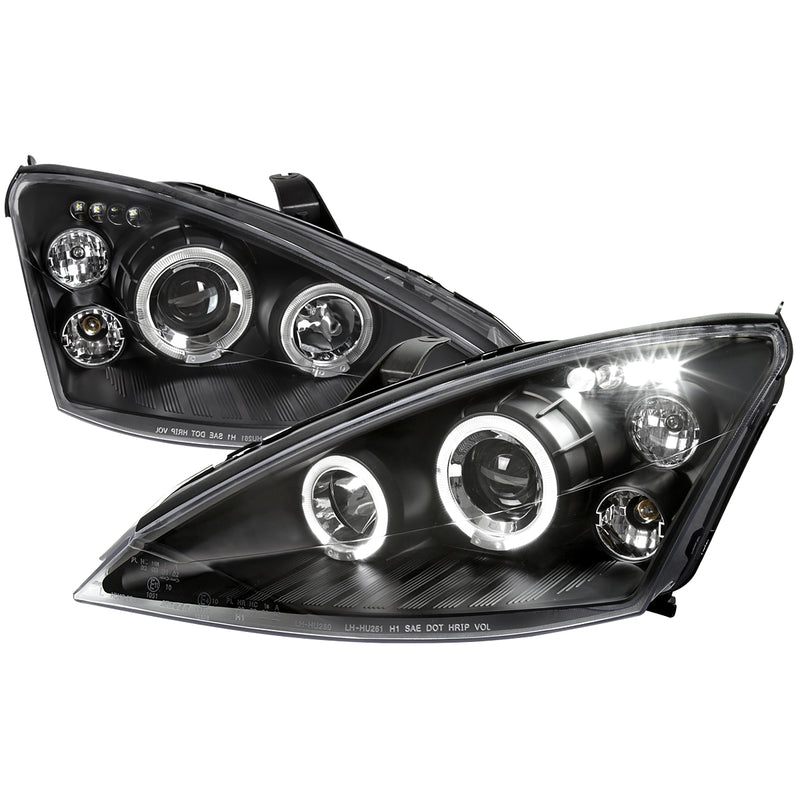 Spec-D 00-04 Ford Focus Halo Led Projector Black 2LHP-FOC00JM-TM