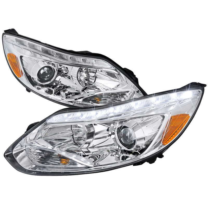 Spec-D 12-Up Ford  Focus Projector Headlight -  Chrome 2LHP-FOC12-TM