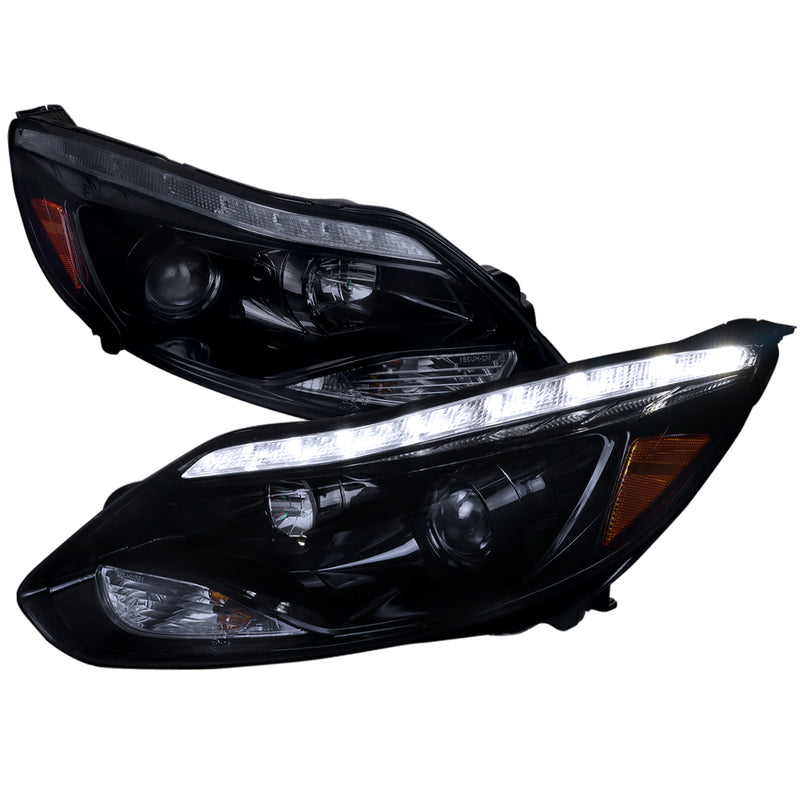 Spec-D 12-Up Ford  Focus Projector Headlight - Glossy Black 2LHP-FOC12G-TM