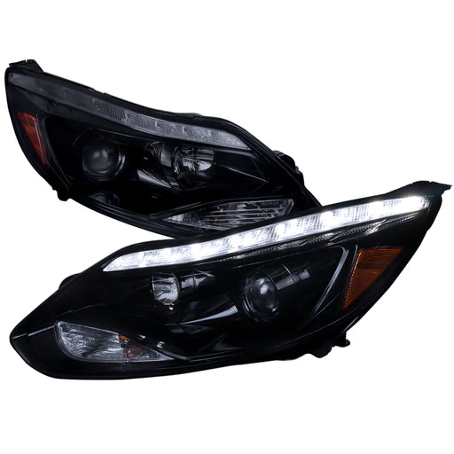 Spec-D 12-Up Ford  Focus Projector Headlight - Glossy Black 2LHP-FOC12G-TM