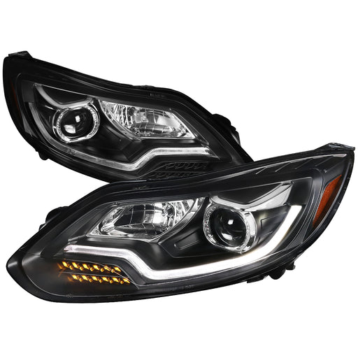 Spec-D 12-14 Ford Focus Projector Headlights Black 2LHP-FOC12JM-OZ