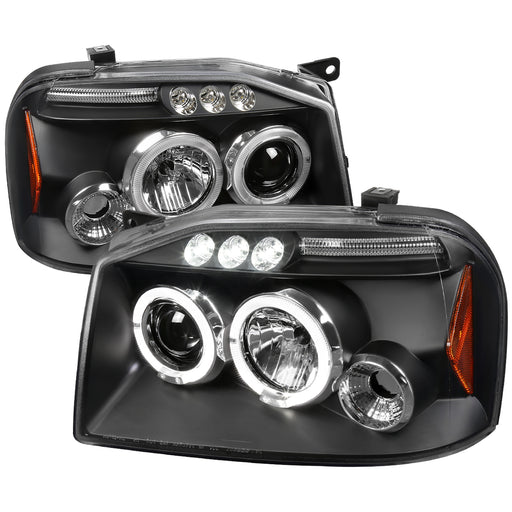Spec-D 01-04 Nissan Frontier Halo Led Projector Black 2LHP-FRO01JM-TM