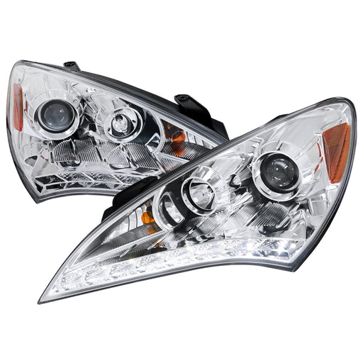 Spec-D 10-12 Hyundai Genesis  Led Projector Headlight Chrome Housing  2LHP-GENS210-TM