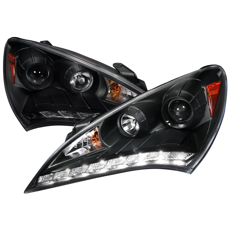 Spec-D 10-12 Hyundai Genesis  Led Projector Headlight Black Housing  2LHP-GENS210JM-V2-TM