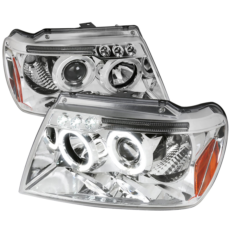 Spec-D 99-04 Jeep Grand Cherokee Halo Led Projector Chrome 2LHP-GKEE99-TM