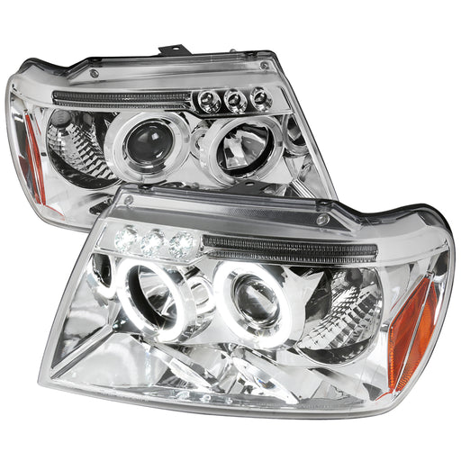 Spec-D 99-04 Jeep Grand Cherokee Halo Led Projector Chrome 2LHP-GKEE99-TM