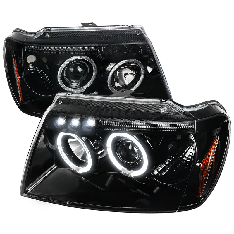 Spec-D 99-04 Jeep Grand Cherokee Projector Headlight Glossy Black 2LHP-GKEE99BK-TM