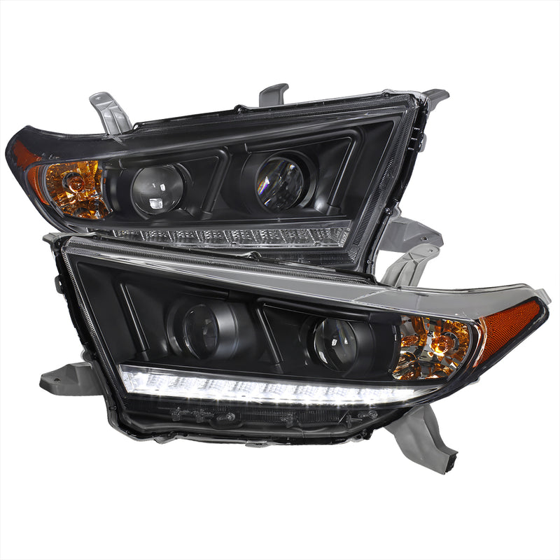 Spec-D 11-Up Toyota Highlander Projector Headlight Black Housing 2LHP-HLDR11JM-RS