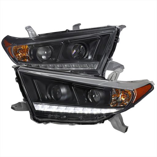 Spec-D 11-Up Toyota Highlander Projector Headlight Black Housing 2LHP-HLDR11JM-RS