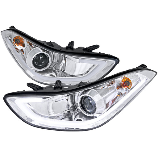 Spec-D 11-13 Hyundai Elantra Projector Headlights Chrome Housing 2LHP-HTRA11-TM