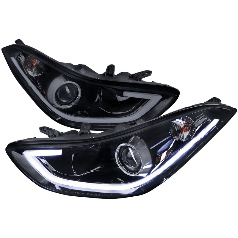 Spec-D 11-13 Hyundai Elantra Projector Headlights Glossy Black Housing Smoke Lens 2LHP-HTRA11G-TM