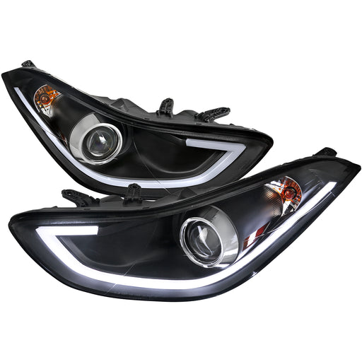 Spec-D 11-13 Hyundai Elantra Projector Headlight Black Housing 2LHP-HTRA11JM-TM