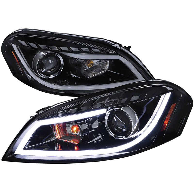 Spec-D 06-12 Chevrolet Impala Halo Projector Headlight Gloss Black Housing Smoke Lens  2LHP-IPA06G-TM