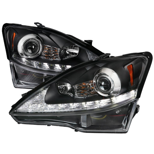 Spec-D 06-09 Lexus Is250 Projector Headlights- Led Black Housing With Clear Lens 2LHP-IS25006JM-SQ-TM