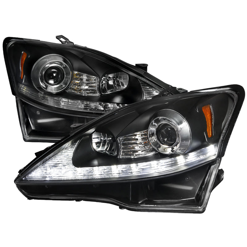 Spec-D 06-09 Lexus Is250 Led Projector Headlight Black Housing  2LHP-IS25006JM-TM