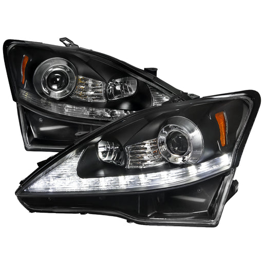 Spec-D 06-09 Lexus Is250 Led Projector Headlight Black Housing  2LHP-IS25006JM-TM