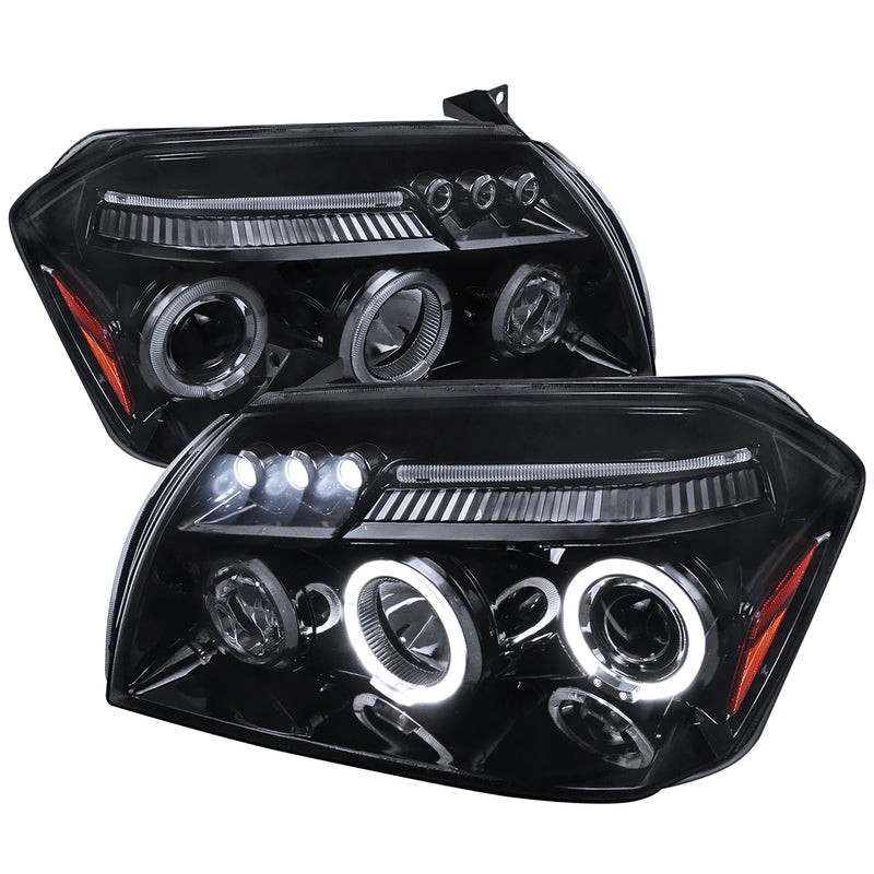 Spec-D 05-07 Dodge Magnum Halo Led Projector Headlight Gloss Black Housing Smoke Lens  2LHP-MAG05G-TM