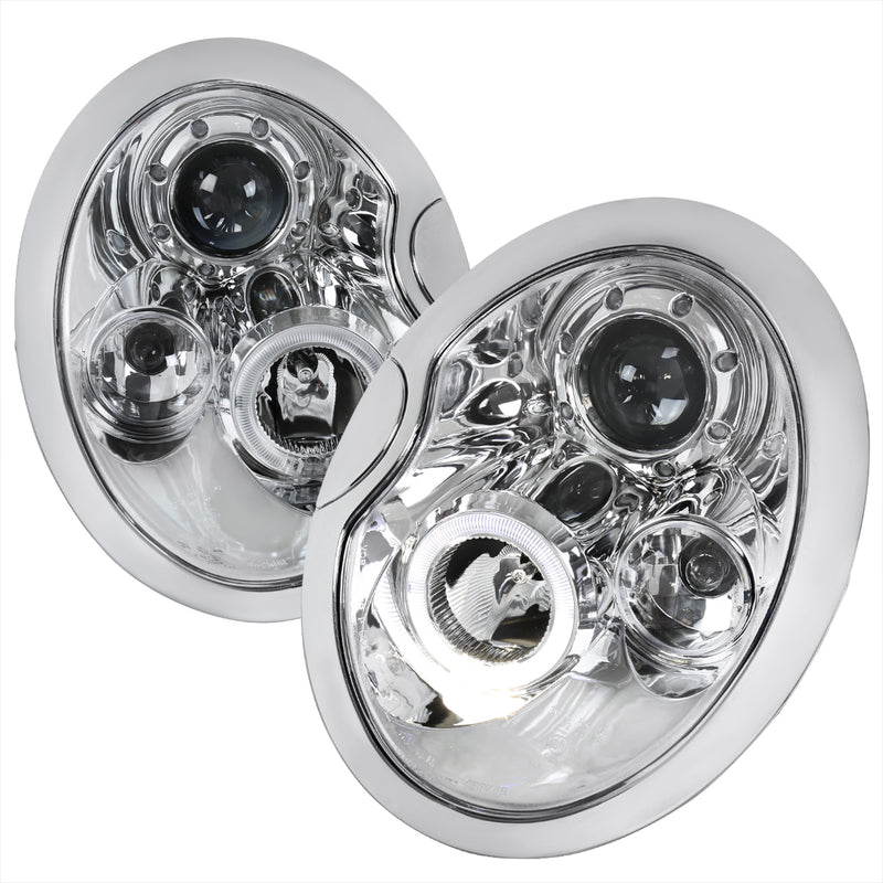 Spec-D 02-05 Mini Cooper  Halo Led Projector Chrome 2LHP-MINI01-TM