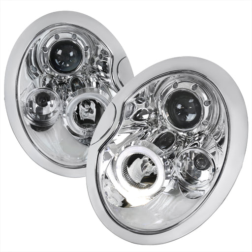 Spec-D 02-05 Mini Cooper  Halo Led Projector Chrome 2LHP-MINI01-TM