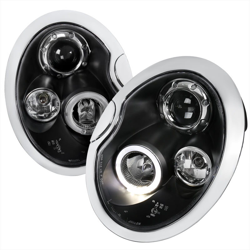 Spec-D 02-05 Mini Cooper  Halo Led Projector Black 2LHP-MINI01JM-TM