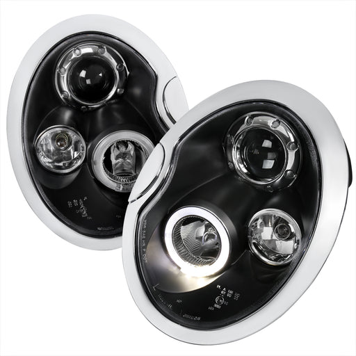 Spec-D 02-05 Mini Cooper  Halo Led Projector Black 2LHP-MINI01JM-TM