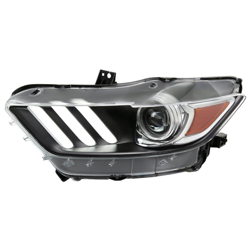 Spec-D 15-17 Ford Mustang Left Side Projector Headlight With Matte Black Housing And Clear Lens 2LHP-MST15JM-L-RO