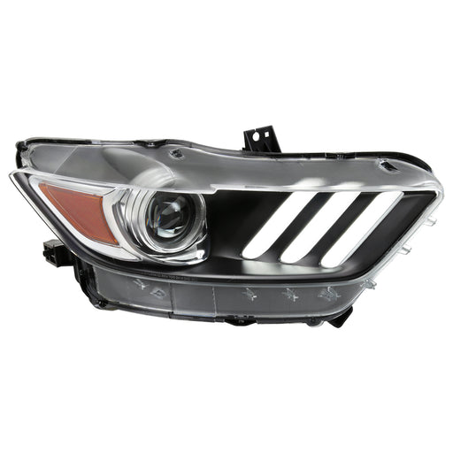 Spec-D 15-17 Ford Mustang Right Side Projector Headlight With Matte Black Housing And Clear Lens 2LHP-MST15JM-R-RO