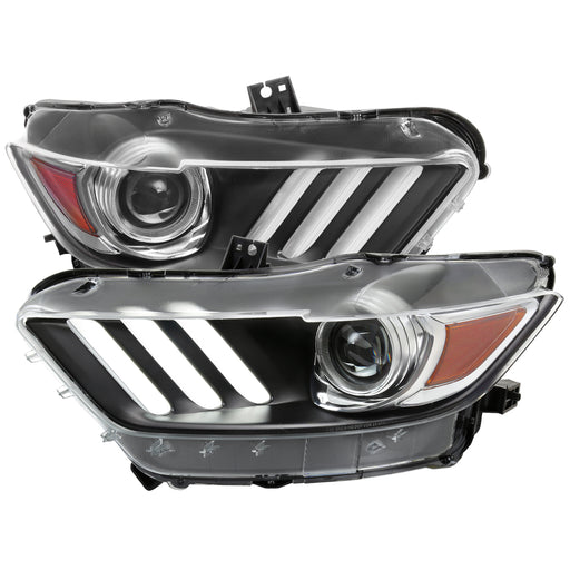 Spec-D 15-17 Ford Mustang Projector Headlights With Matte Black Housing And Clear Lens 2LHP-MST15JM-RO
